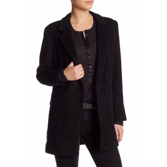 Joe's Jeans Soft Wool Blend One Button Sweater Coat Black M/L $289 Nwt - Picture 6 of 8